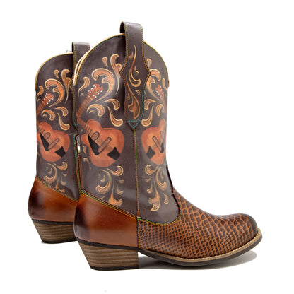 Fischmuster Cowboy -Stiefel