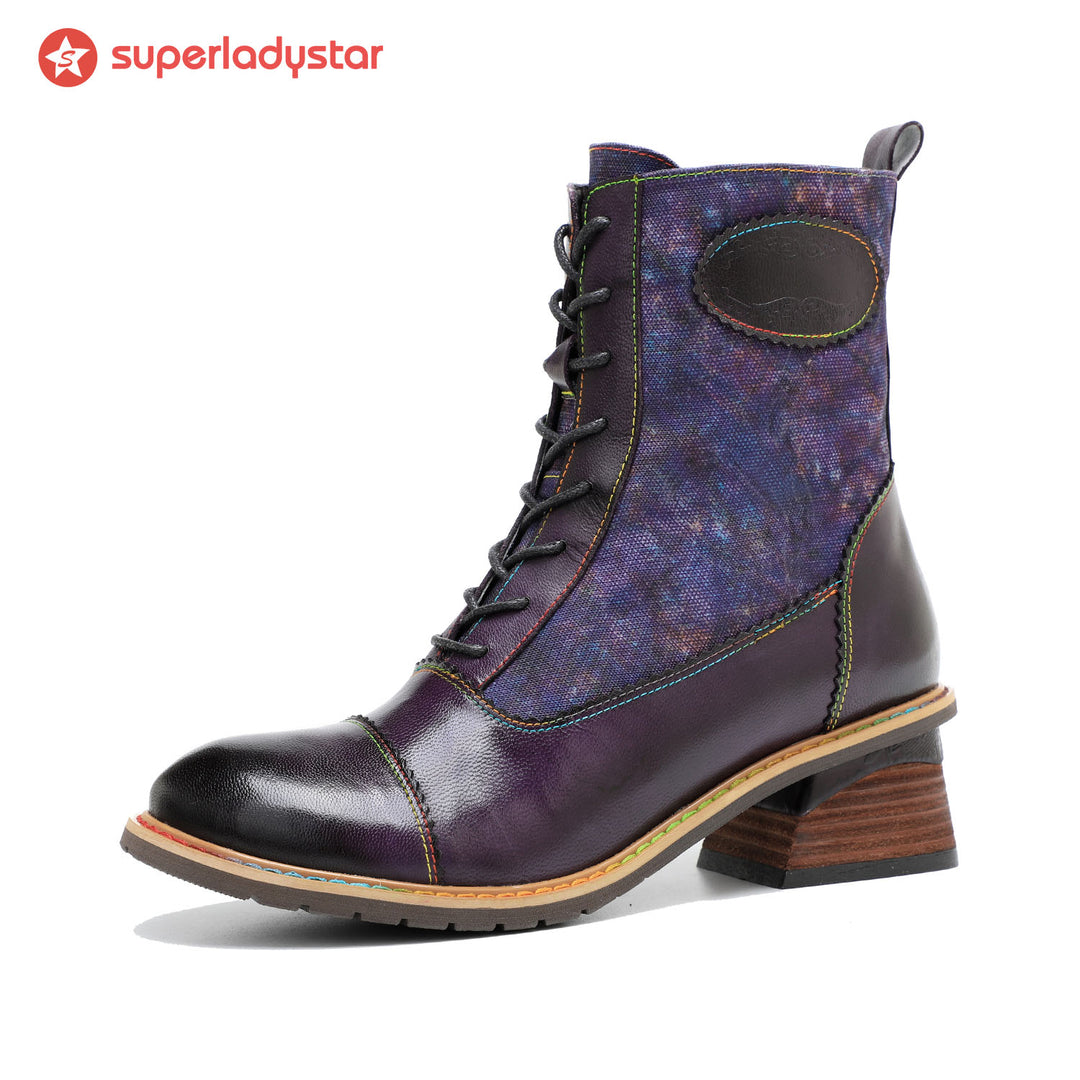 Retro Painted Comfy Ankle Boots