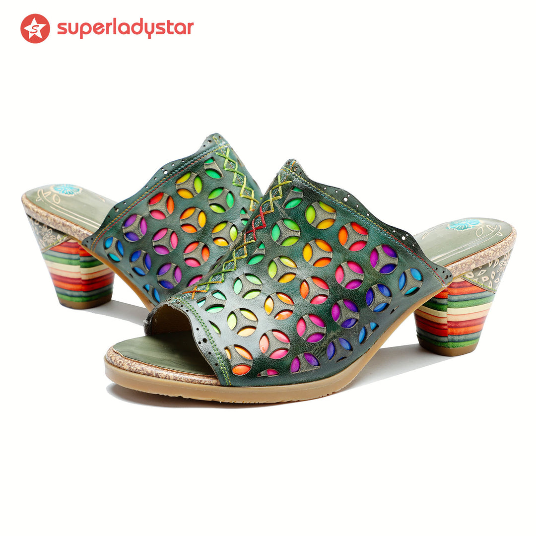 Retro Colorful Hollow and Comfortable Sandals