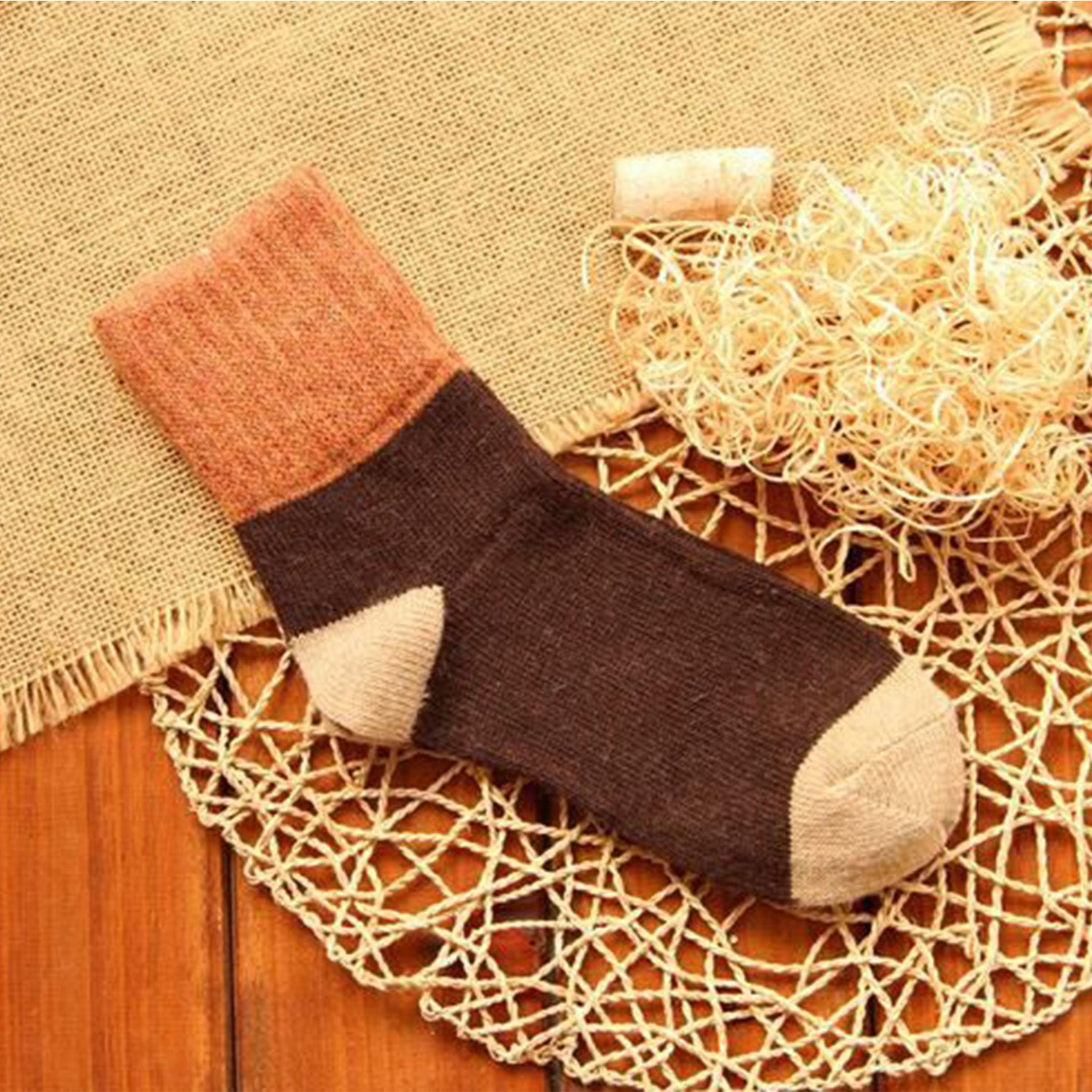 Color Stitching Thickened Warm Socks