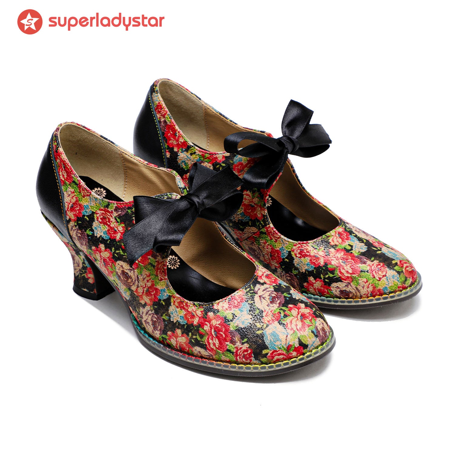 Hand-Painted Floral Laces Elegant Pumps