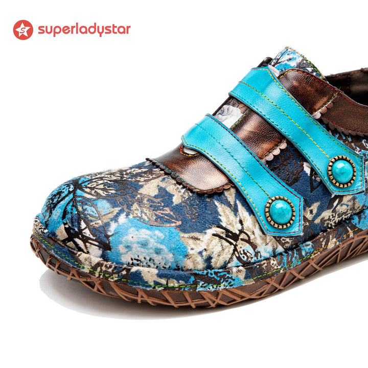 Hand-painted Comfy Casual Floral Flat Shoes