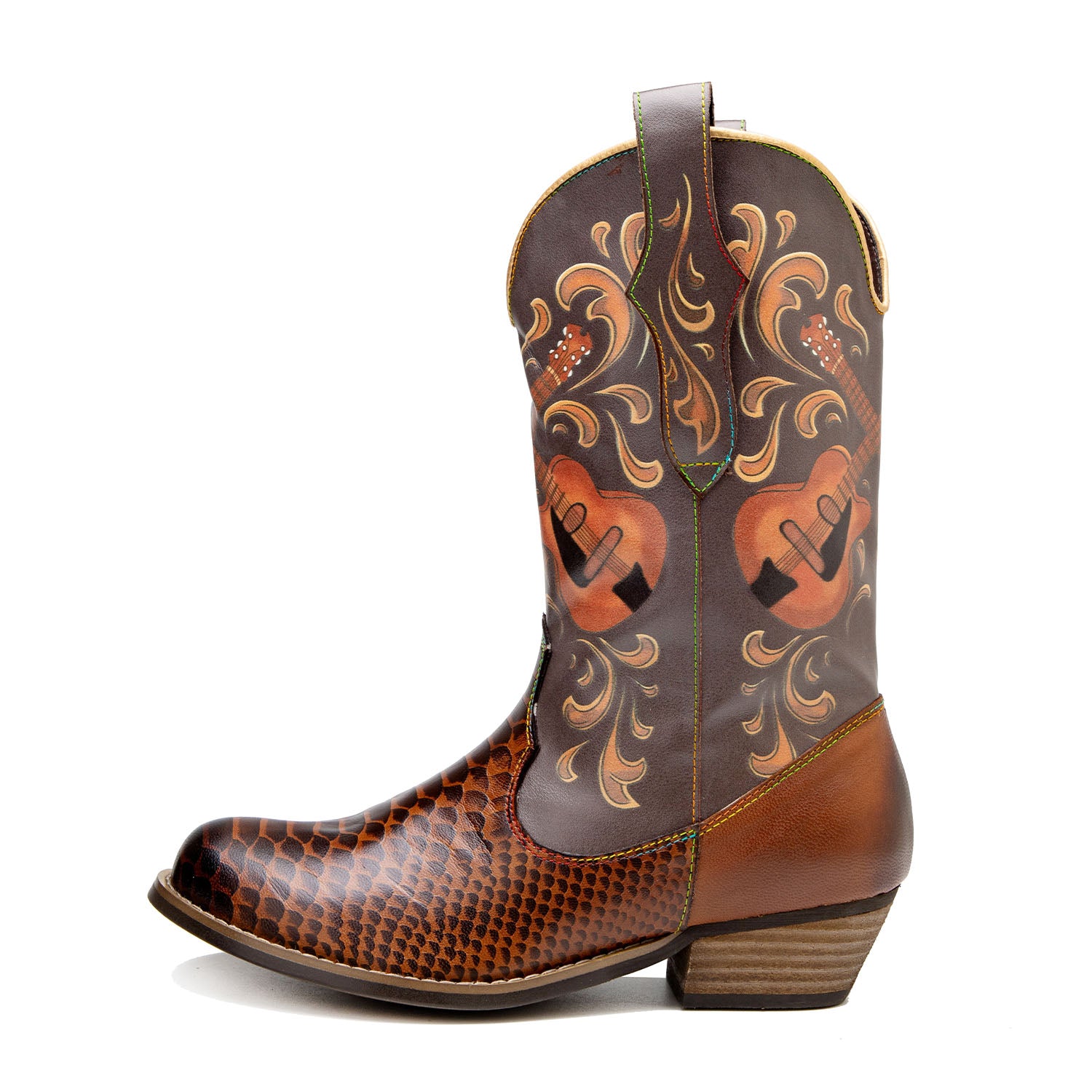 Fischmuster Cowboy -Stiefel