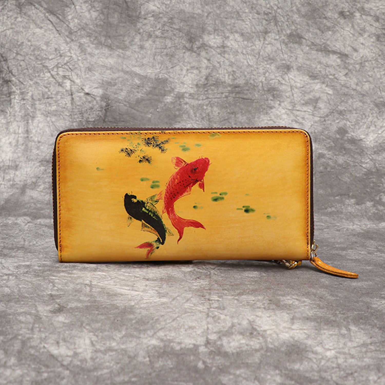 Retro Hand-painting Handmade Fish Pattern Wallet