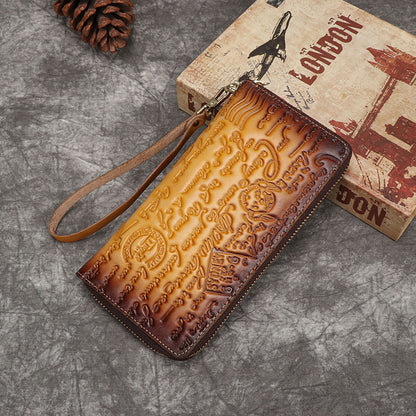 Vintage Hand-painted Handmade Embossed Wallet