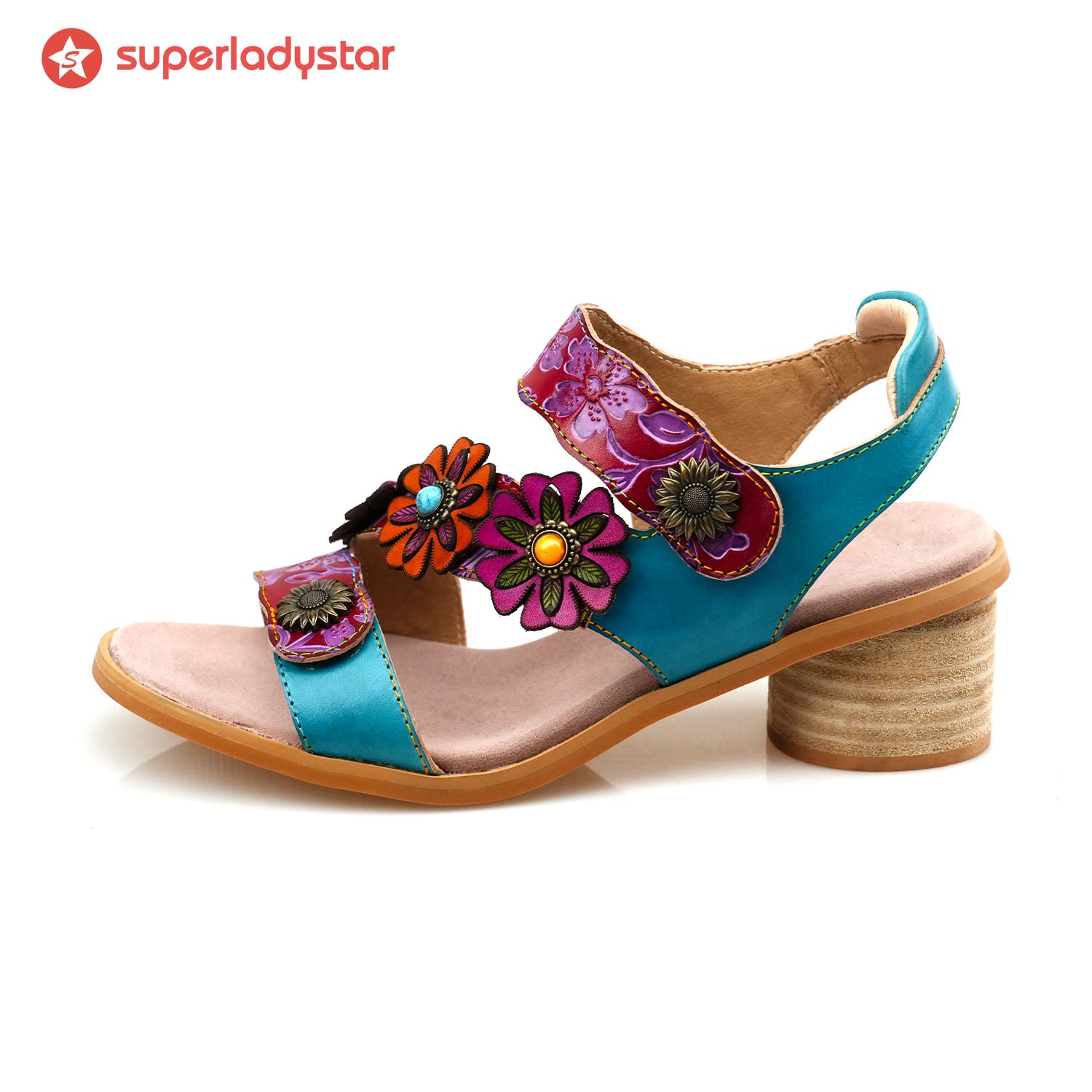 Sandalias florales casuales casuales hechas a mano