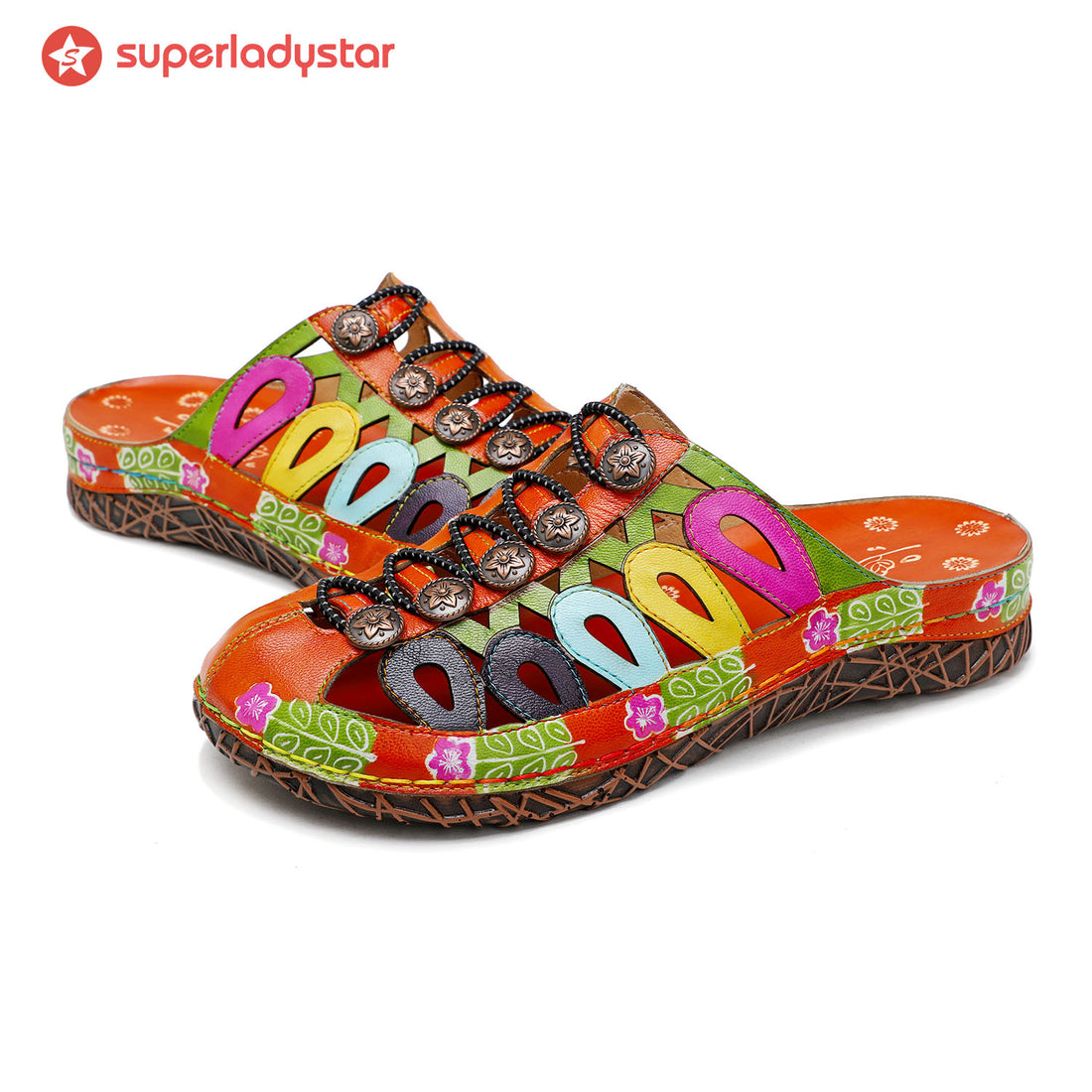 Vintage Handmade Stitching Colorful Slipper