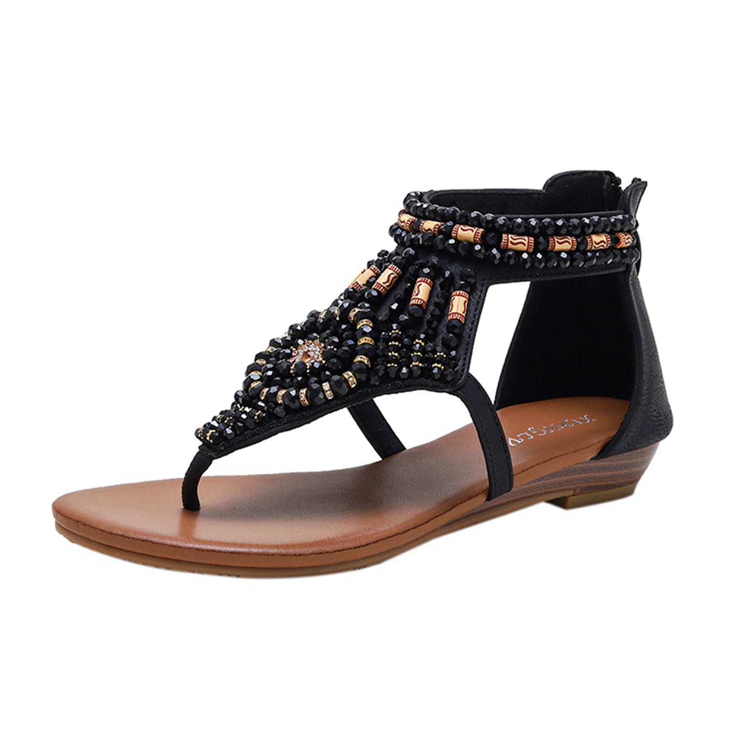 Bohemian Vacation Bead Flat Sandals