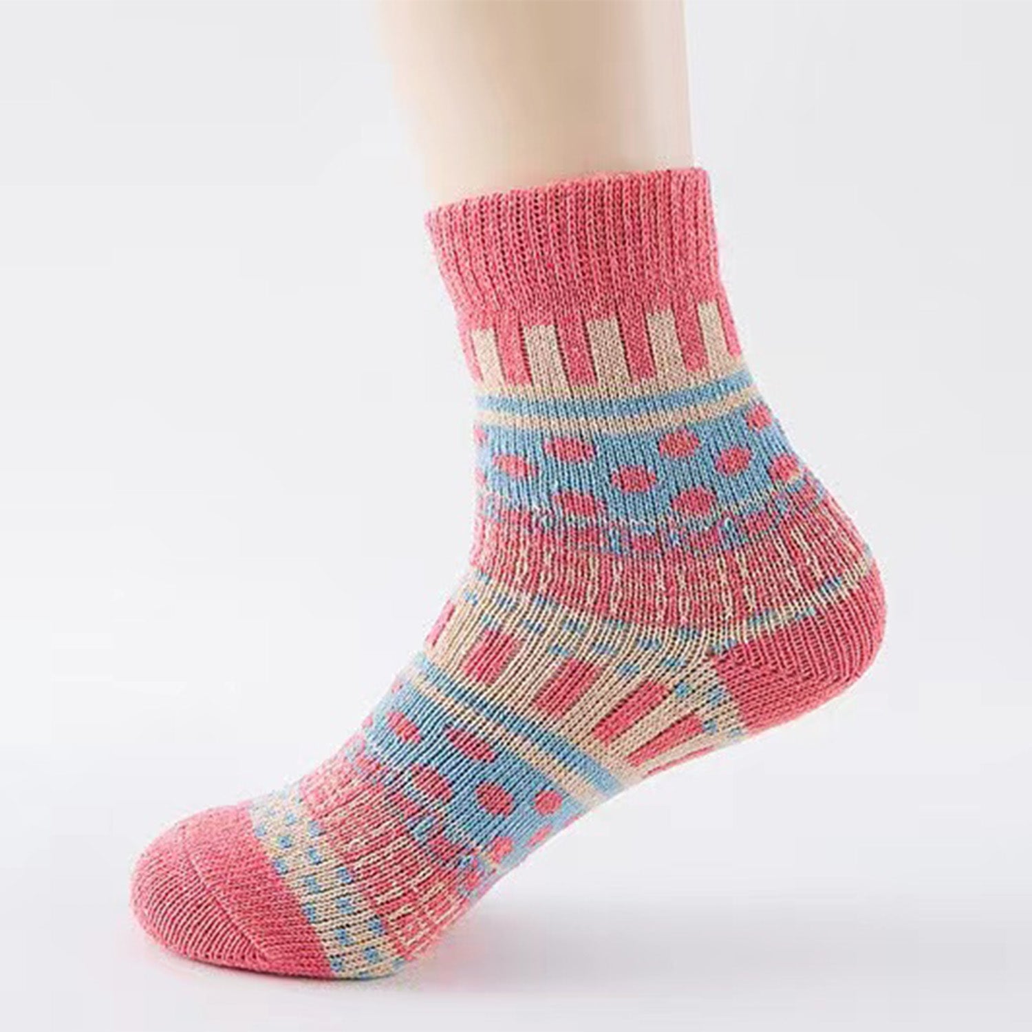 Thick Warm Wool Dot Ethnic Socks