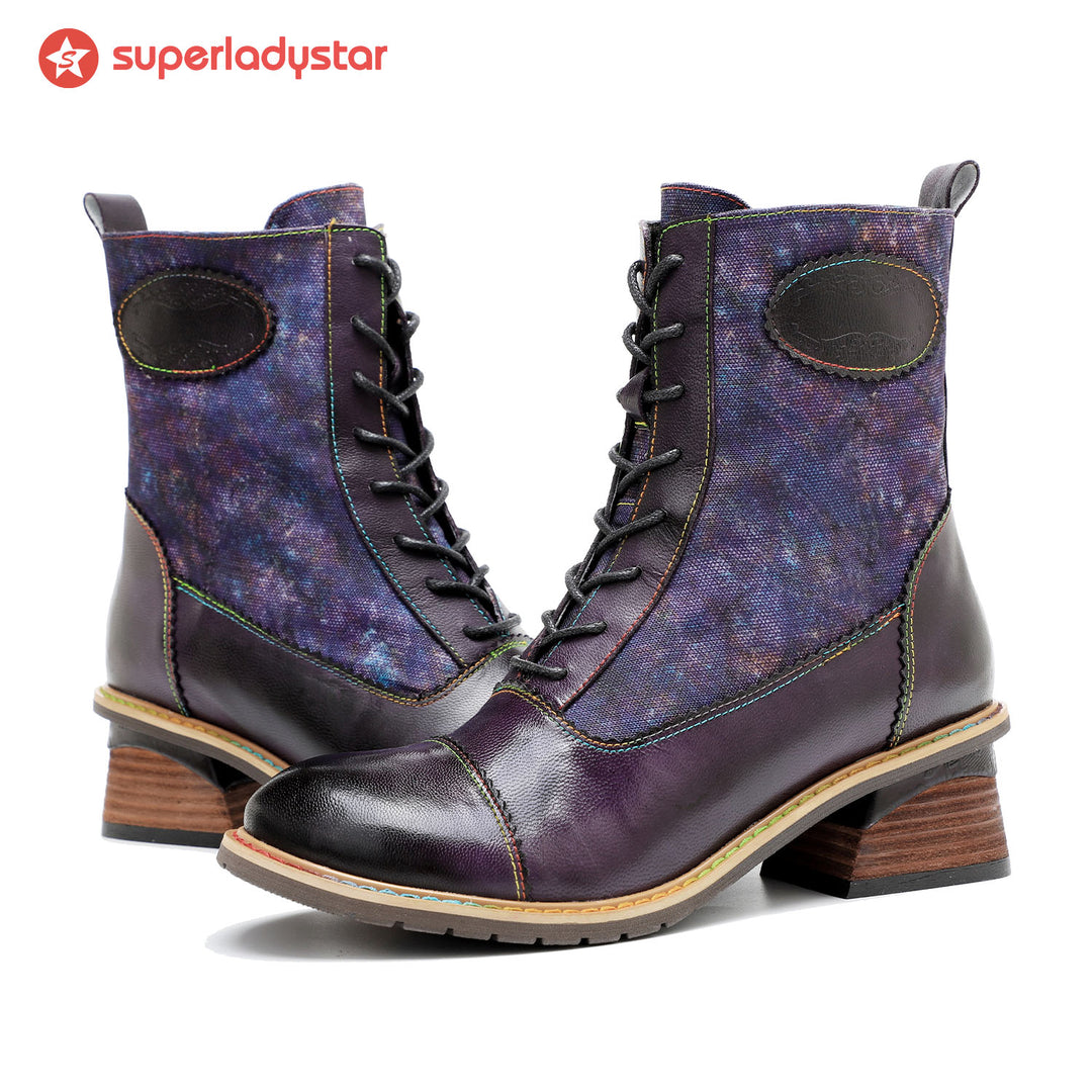 Retro Painted Comfy Ankle Boots