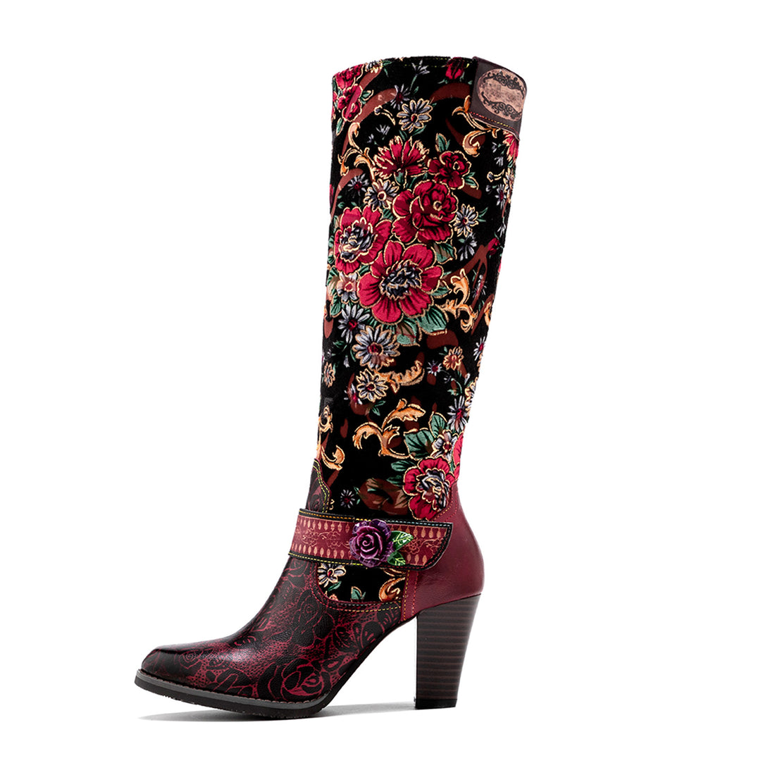 Botas de bordado florales hechas a mano elegantes