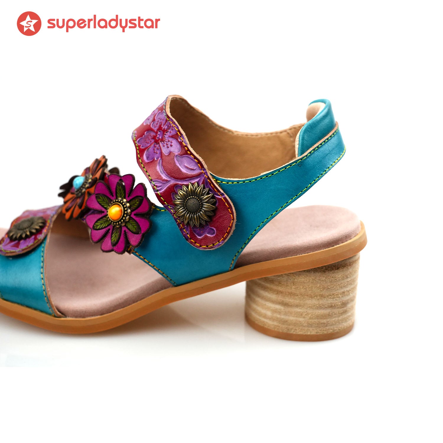 Sandalias florales casuales casuales hechas a mano