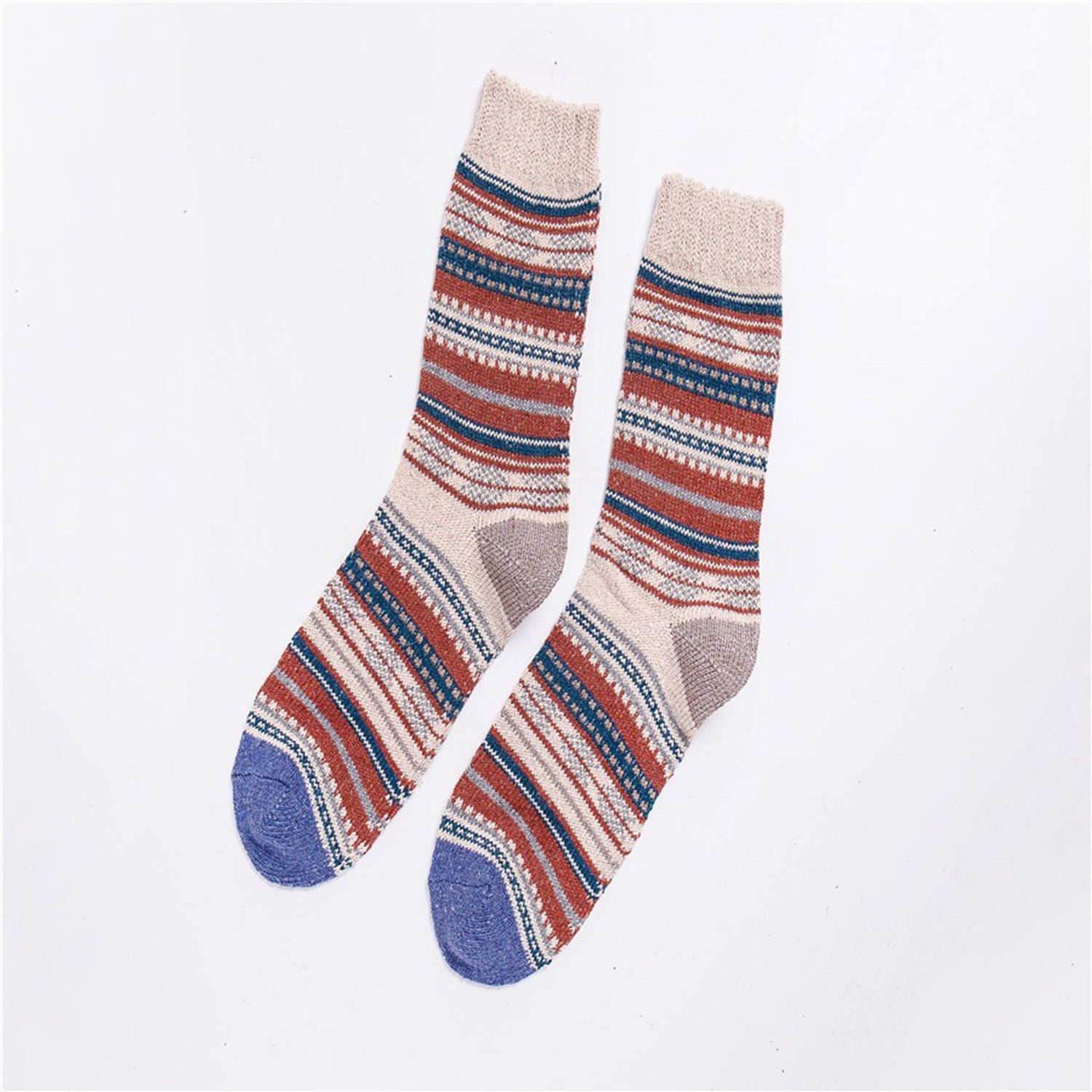 Vintage Warm Thick Stripe Socks(5 Colors)