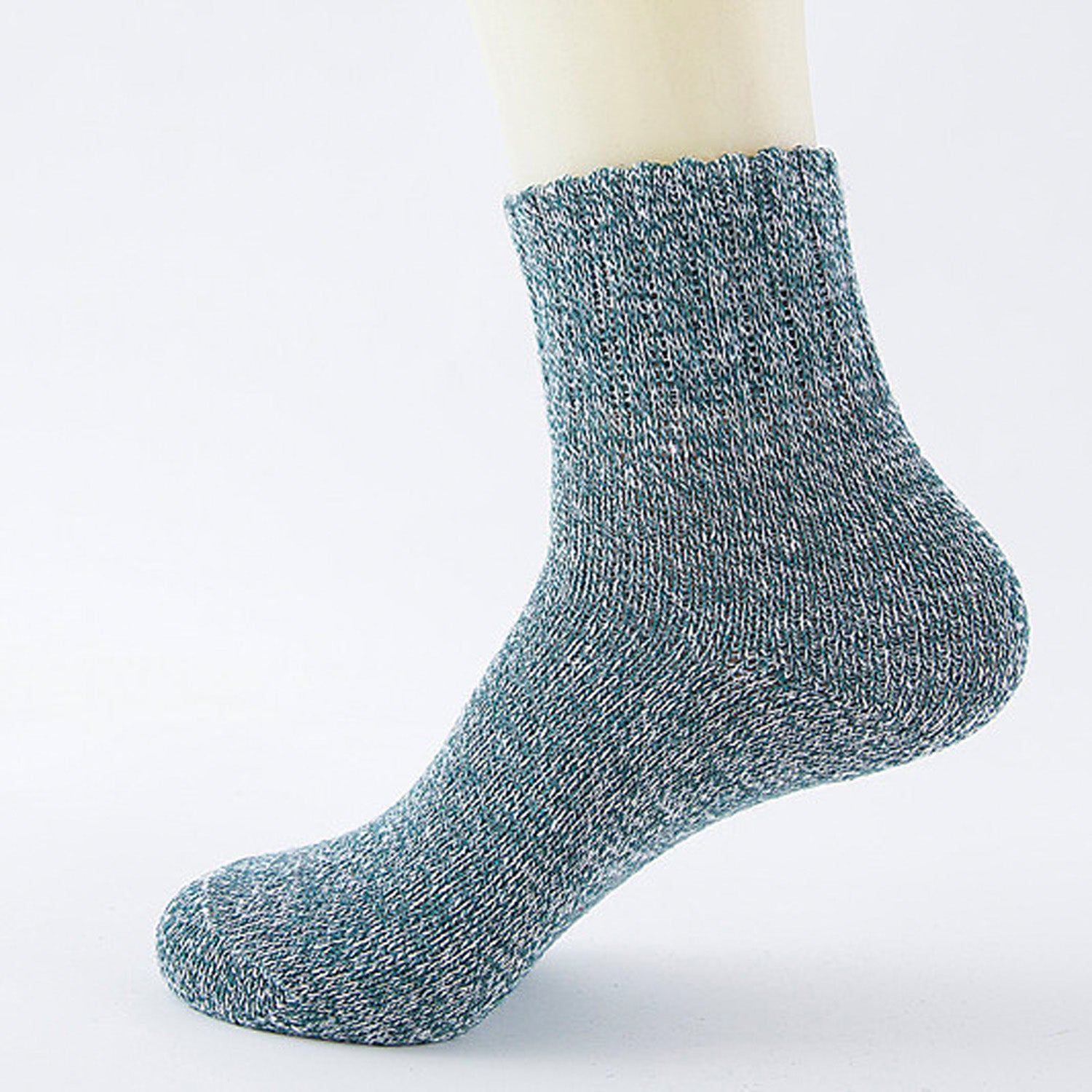 Chaussettes en laine chaudes épaisses de couleur pure