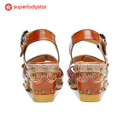 Vintage Genuine Leather Creative Style Sandals