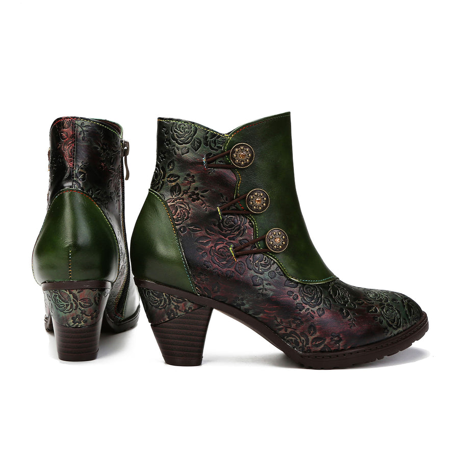 Retro Handmade Floral Stitching Button Boots – superladystar