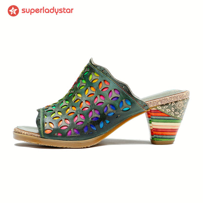 Retro Colorful Hollow and Comfortable Sandals