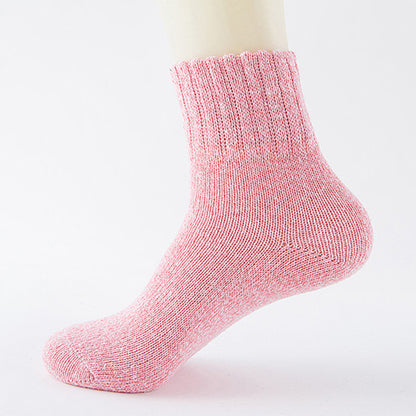 Chaussettes en laine chaudes épaisses de couleur pure