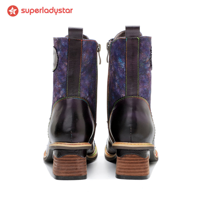 Retro Painted Comfy Ankle Boots