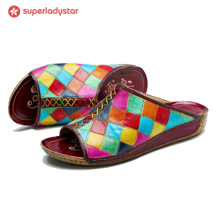 Vintage Handmade Printed Colorful Slipper