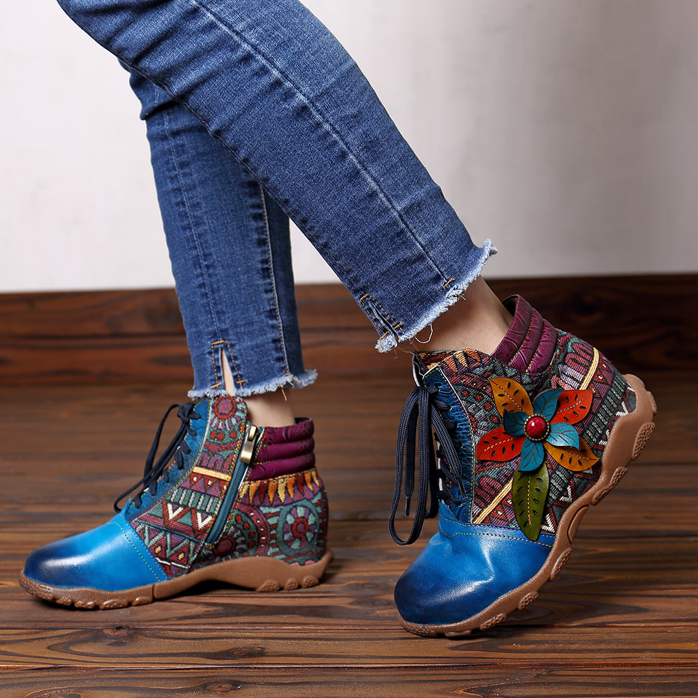 Leather Handmade Comfortable Walking Boots – superladystar