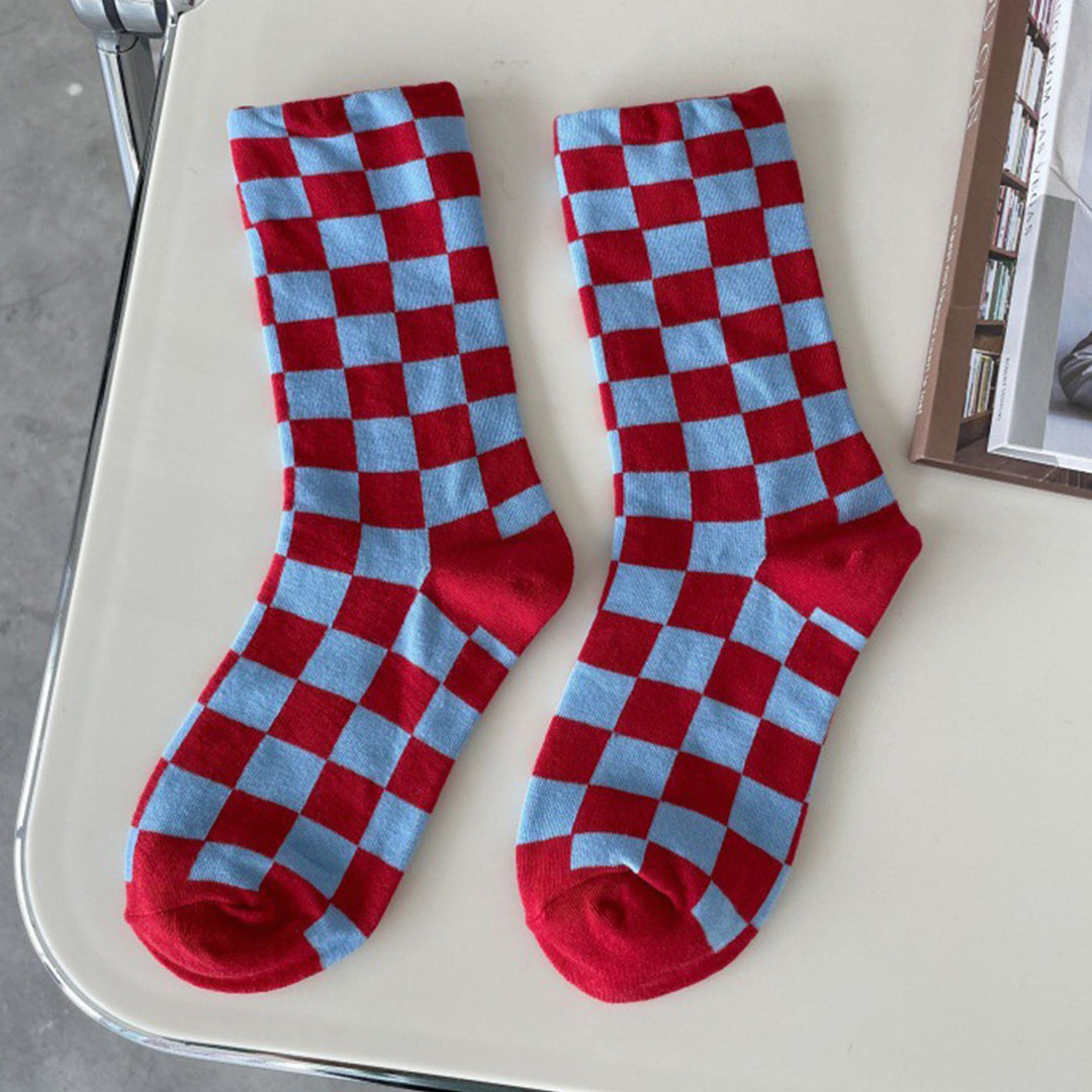Klassische Schachbrettbaumwäsche Socken