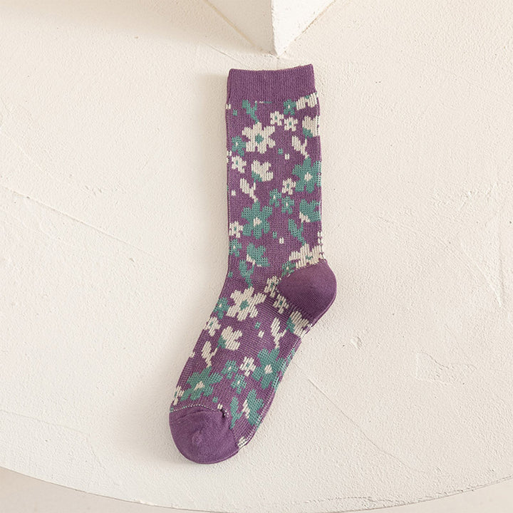 Warm Purple Combination Cotton Socks