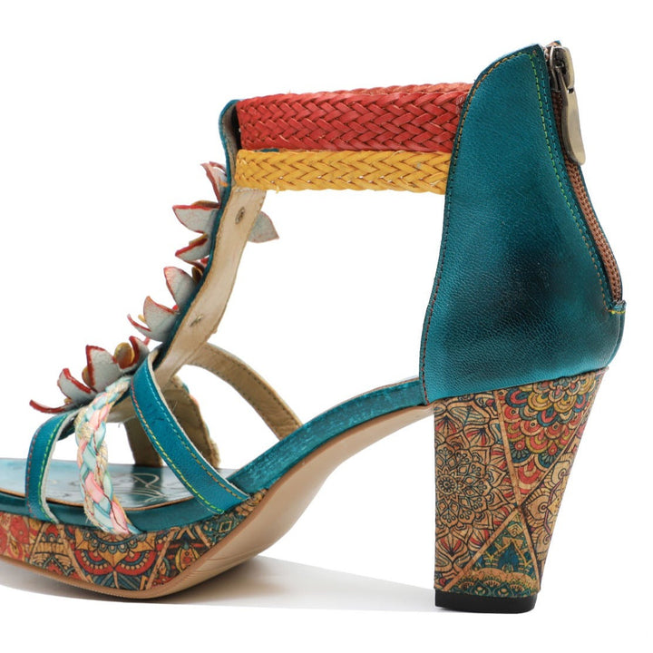 Vintage Woven Strap Splicing Fashion Sandals