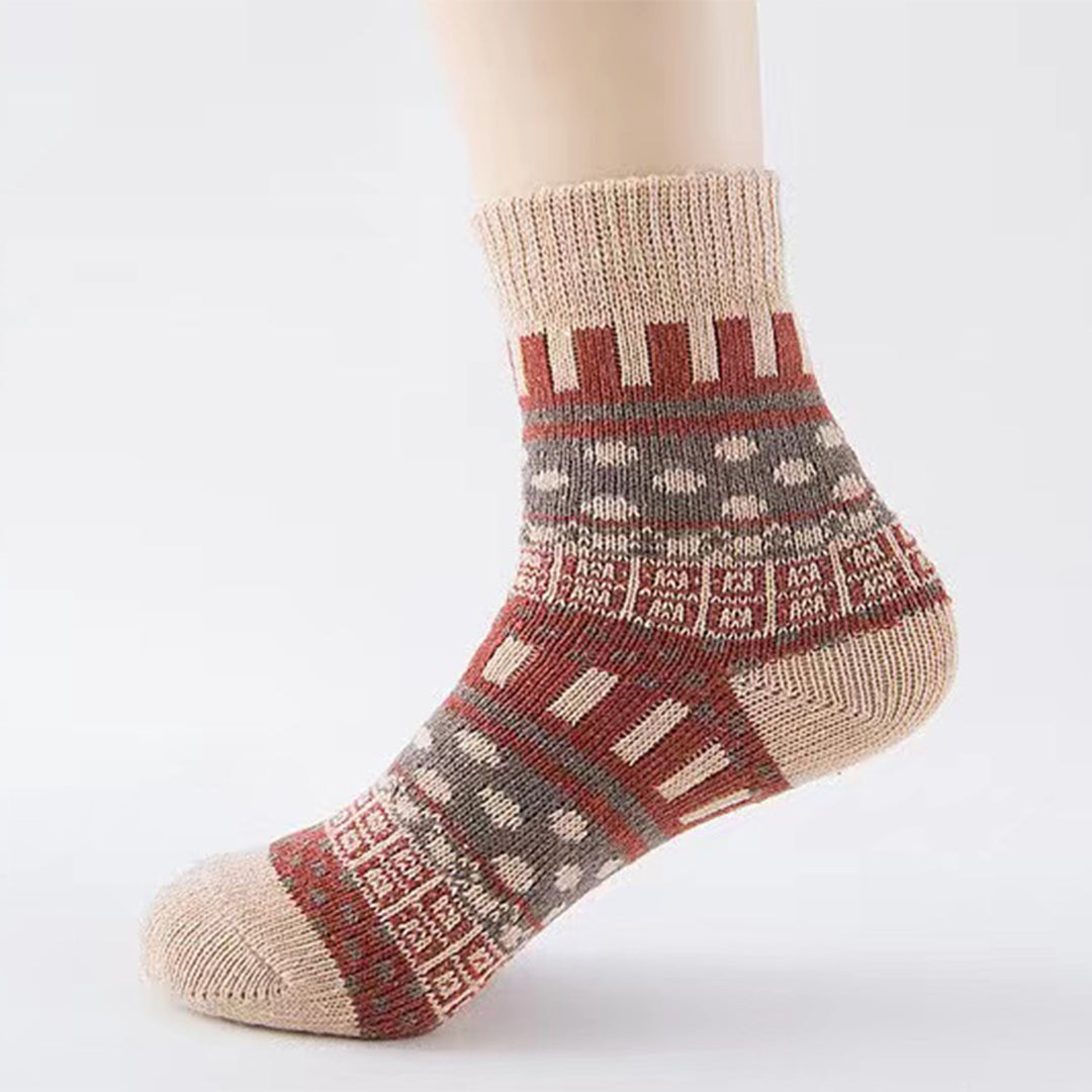 Thick Warm Wool Dot Ethnic Socks