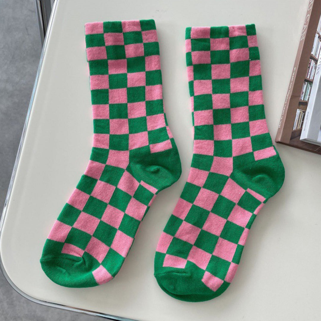 Klassische Schachbrettbaumwäsche Socken