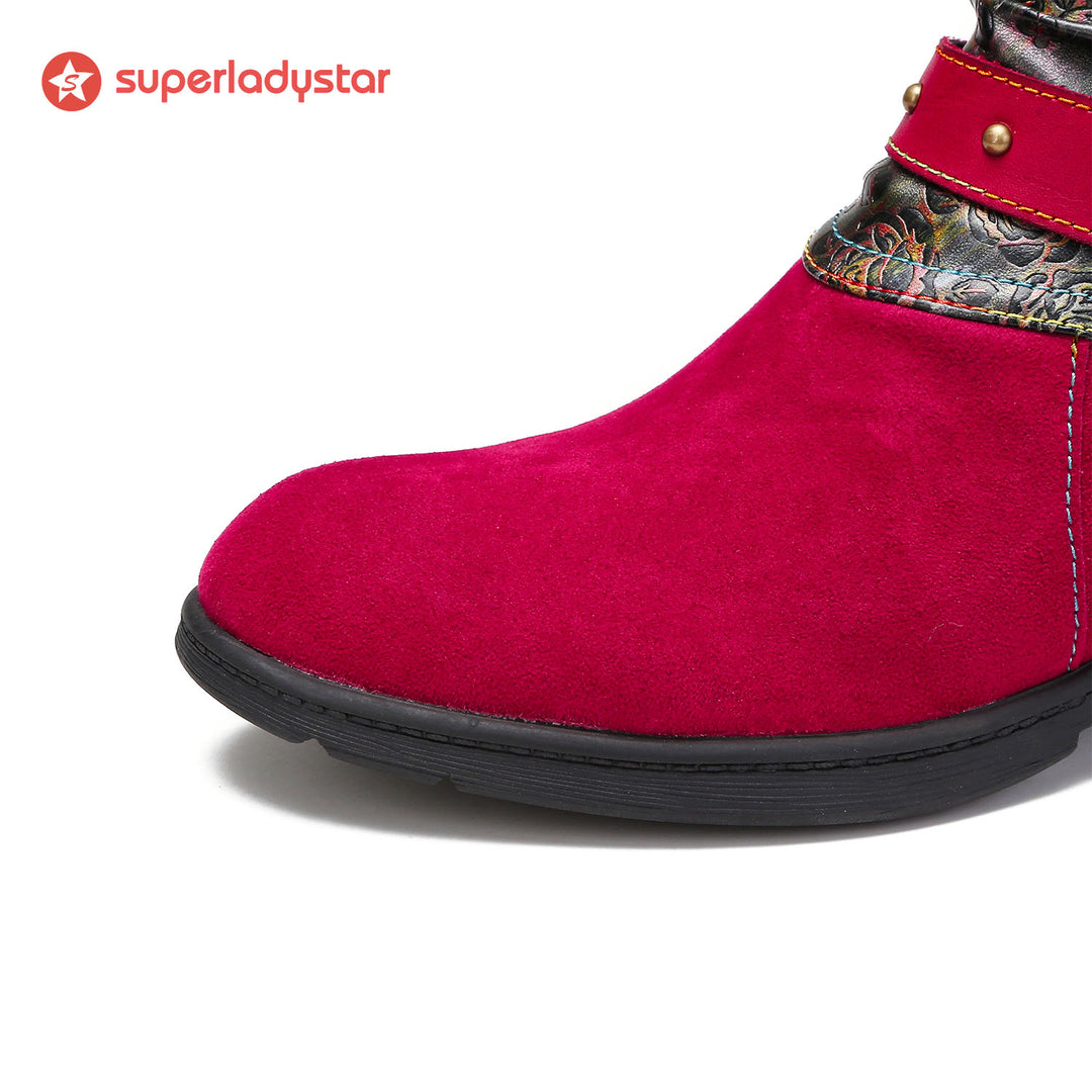 Cozy Genuine Leather Flat Boots