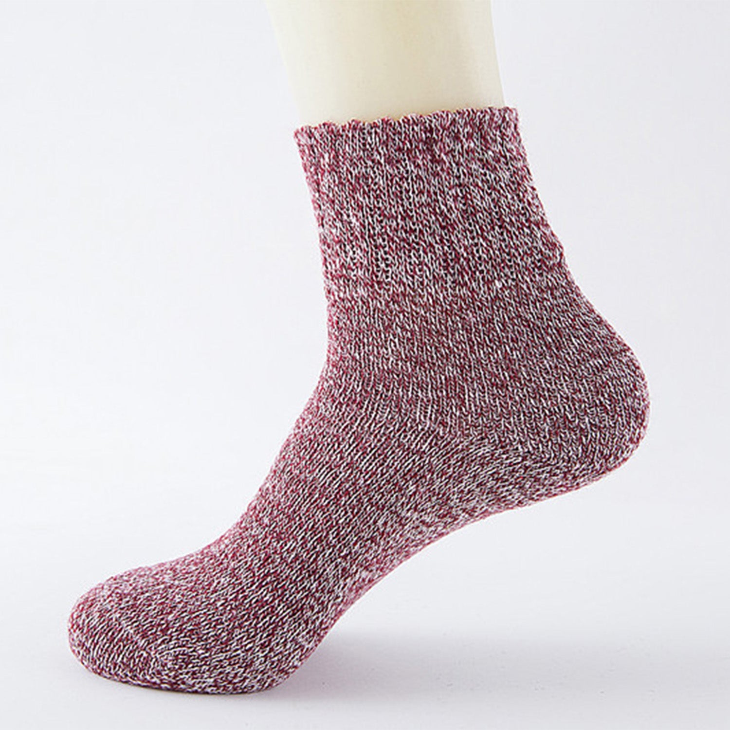 Chaussettes en laine chaudes épaisses de couleur pure