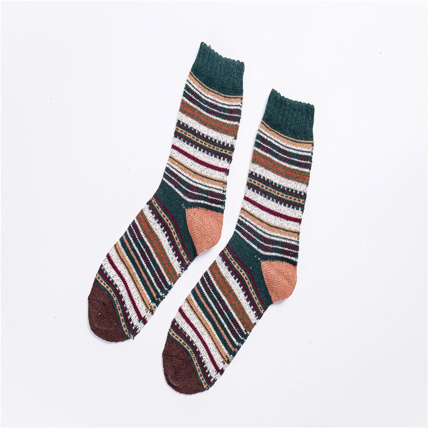 Vintage Warm Thick Stripe Socks(5 Colors)