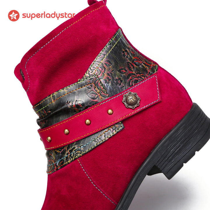 Cozy Genuine Leather Flat Boots