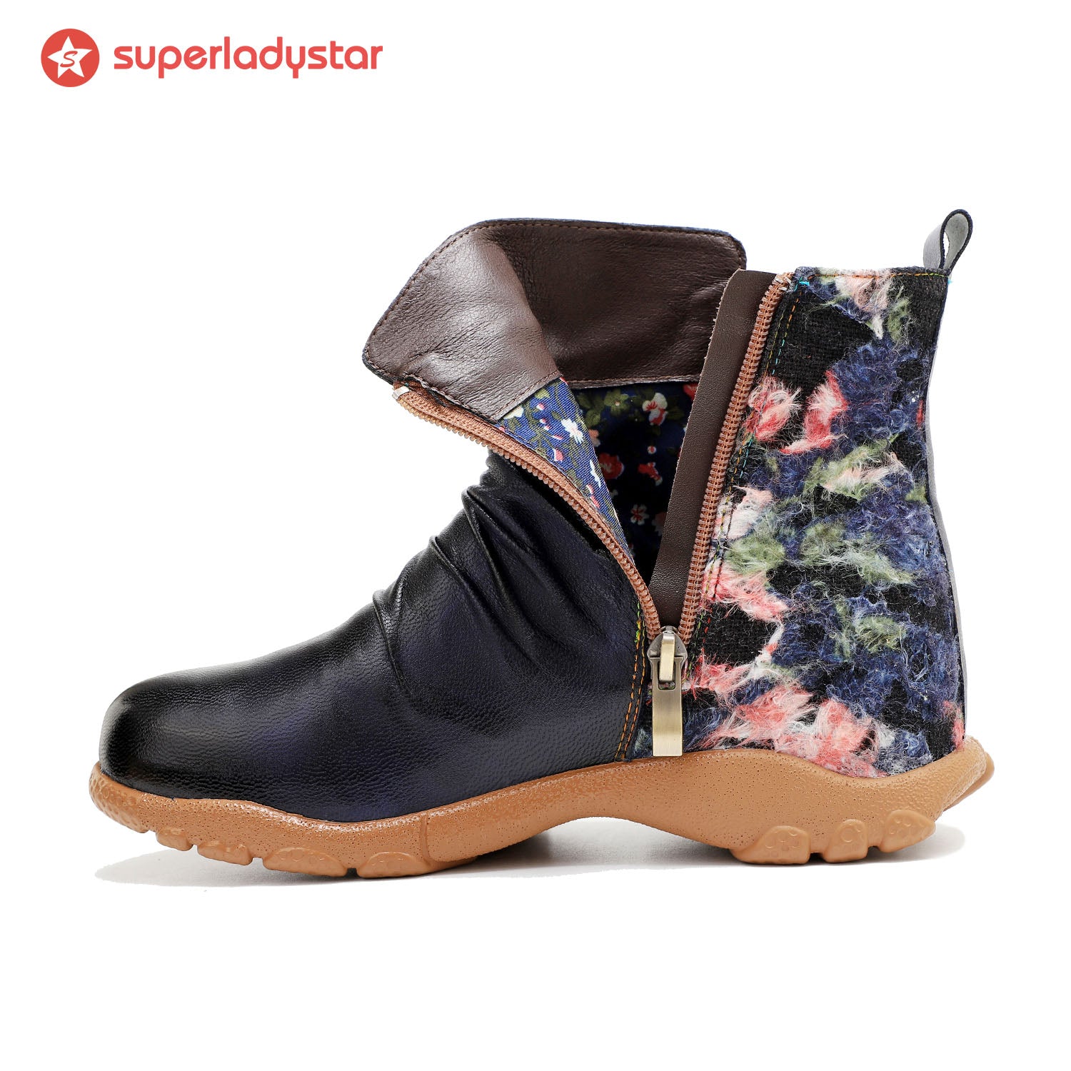 Retro Handmade Leather Strap Warm Ankle Boots