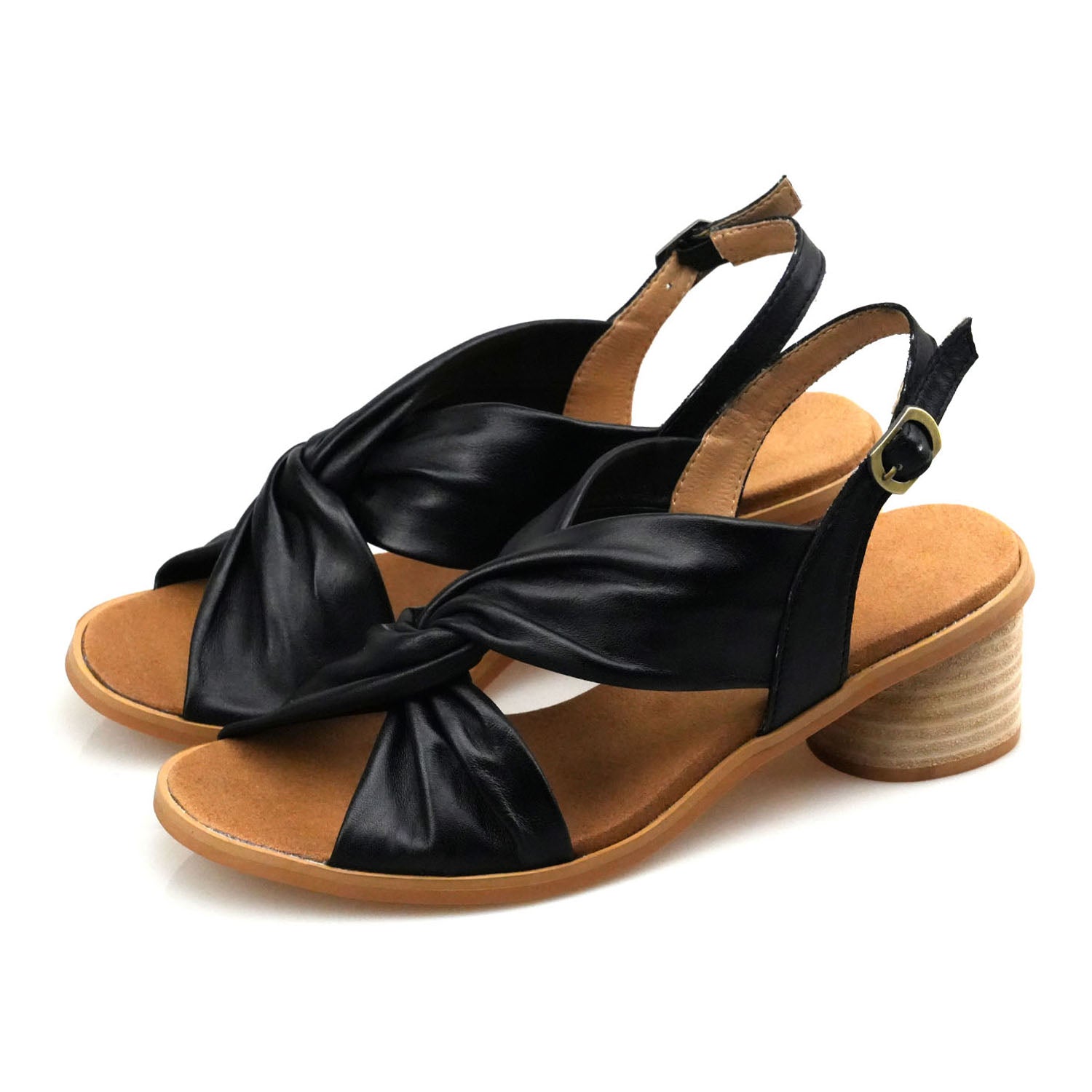 Handmade Leather Solid Color Simple Sandals